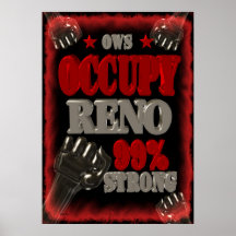 Occupy Reno OWS protest 99 percent strong Poster
