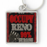Occupy Reno OWS protest 99 percent strong poster Key Chain