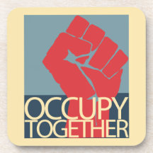 Occupy Together Protest Art Occupy Wall Street Beverage Coasters