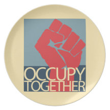 Occupy Together Protest Art Occupy Wall Street Dinner Plate