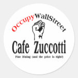 Occupy Wall Street - Cafe Zuccotti Round Stickers