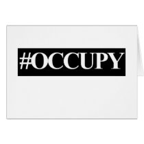Occupy wall street hashtag greeting card