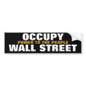 OCCUPY WALL STREET POWER TO THE PEOPLE BUMPER STICKERS