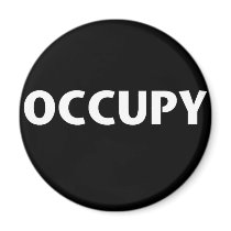 Occupy (White on Black) Fridge Magnet