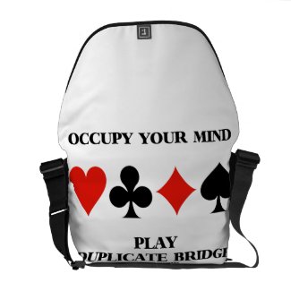 Occupy Your Mind Play Duplicate Bridge Card Suits rickshaw_messengerbag