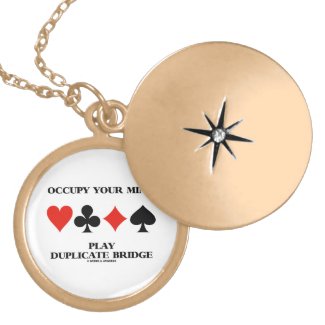 Occupy Your Mind Play Duplicate Bridge zazzle_necklace