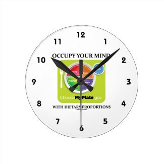 Occupy Your Mind With Dietary Proportions MyPlate Round Wallclock