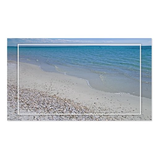 Ocean and Sea Shells Business Card Template (front side)