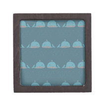 Ocean and Whale Print Premium Jewelry Box