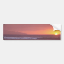 Ocean at sunset bumper stickers