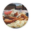 Ocean Bays Food Fried Clamari Fish Rice Plate magnets
