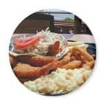 Ocean Bays Food Fried Clamari Fish Rice Plate Refrigerator Magnet