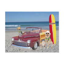Ocean/Beach/Surfing/Woodie Post Card