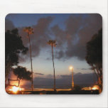 Ocean Beache In Sunset Palm Treesin Clouds Mouse Pads