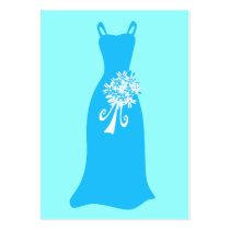 Ocean blue dress with bouquet business cards by OccasionsByMadeleine Ocean blue dress with bouquet business cards