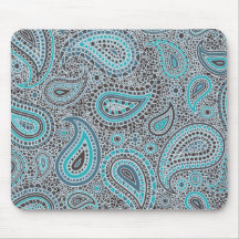 Ocean Blue paisley Mousepads