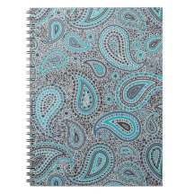 Ocean Blue paisley Note Books