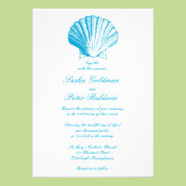 Ocean Blue Sea Shells Wedding Invitation invitations