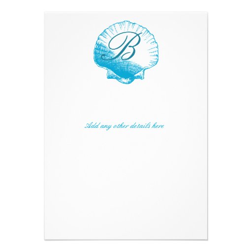 Ocean Blue Sea Shells Wedding Invitation