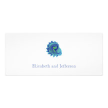 Ocean Blue Spiral Sea Shell Wedding Invitation