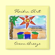 Ocean Breeze Haiku Art Magnet