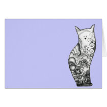 Ocean Cat Lavender Card cards