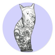 Ocean Cat Lavender Sticker