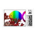 Ocean Christian Fish Symbol - Single fish stamp