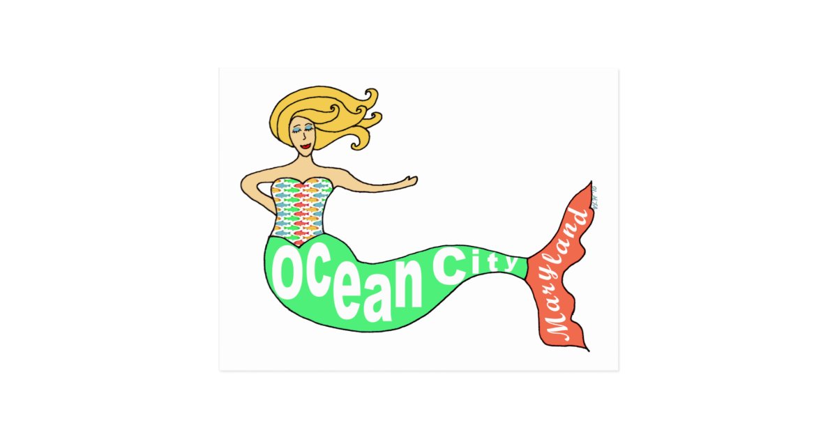 Ocean City, Maryland Mermaid Postcard Zazzle