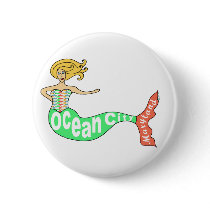 Ocean City, Maryland Mermaid Round Pins