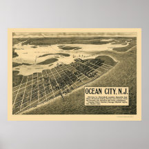 Ocean City, NJ Panoramic Map - 1903 Print