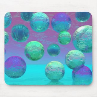 Ocean Dreams - Aqua and Violet Ocean Fantasy mousepad