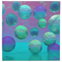 Ocean Dreams - Aqua and Violet Ocean Fantasy Napkins