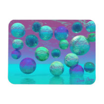 Ocean Dreams - Aqua and Violet Ocean Fantasy magnets