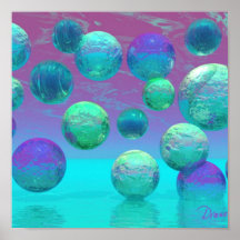 Ocean Dreams - Aqua and Violet Ocean Fantasy Print