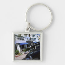Ocean Drive, Miami Beach Florida Keychain