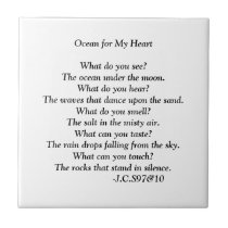 Ocean for my Heart poem. Ceramic Tiles