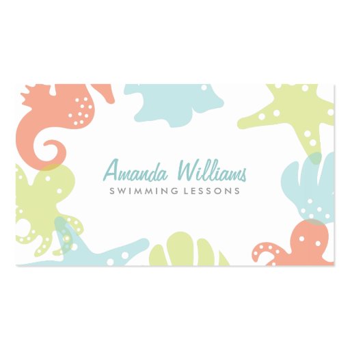 Ocean Friends Swim Lessons Business Cards (front side)