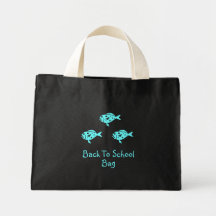 Ocean Glow_Aqua Blue Grouper Back To School Tote Bags