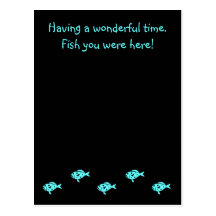 Ocean Glow_Aqua Blue Grouper "Fish You Were Here" Post Cards