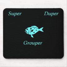 Ocean Glow_Aqua Blue Super-Duper-Grouper Mouse Pads