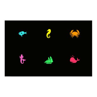 Ocean Glow_black light aquarium style Multi-Icon print