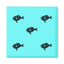 Ocean Glow_Black-on-Aqua Blue Grouper magnets
