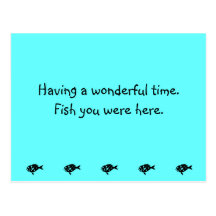 Ocean Glow_Black-on-Aqua Blue Grouper Post Cards