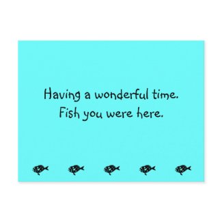 Ocean Glow_Black-on-Aqua Blue Grouper postcard