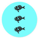 Ocean Glow_Black-on-Aqua Blue Grouper stickers