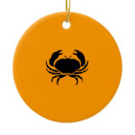 Ocean Glow_Black-on-Orange Crab necklace ornament