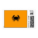 Ocean Glow_Black-on-Orange Crab postage postage