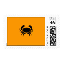 Ocean Glow_Black-on-Orange Crab postage postage by FUNauticals Ocean Glow_Black-on-Orange Crab postage postage