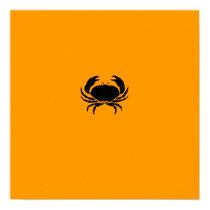 Ocean Glow_Black-on-Orange Crab posters